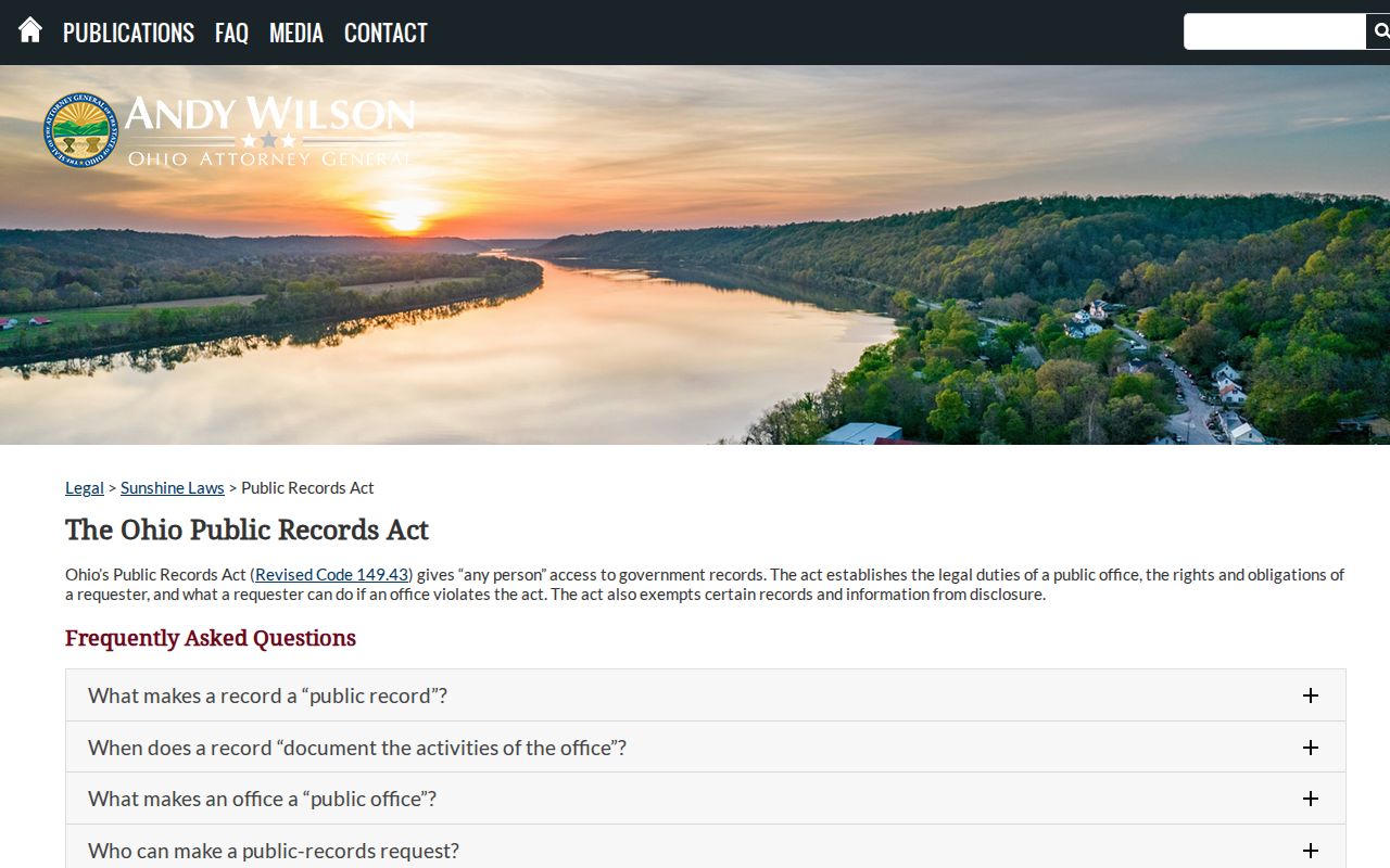 Beavercreek residents directory Ohio Public Records Act and privacy resource