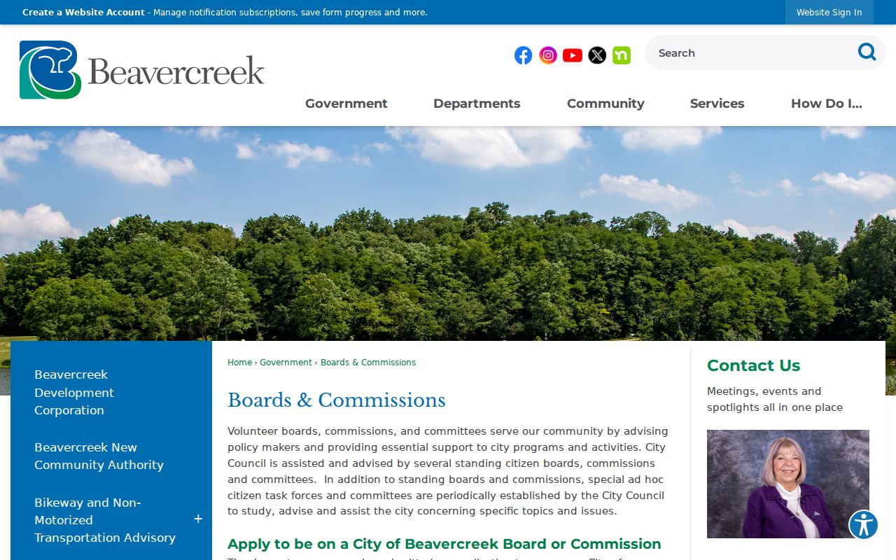 Beavercreek neighbors city boards and commissions page