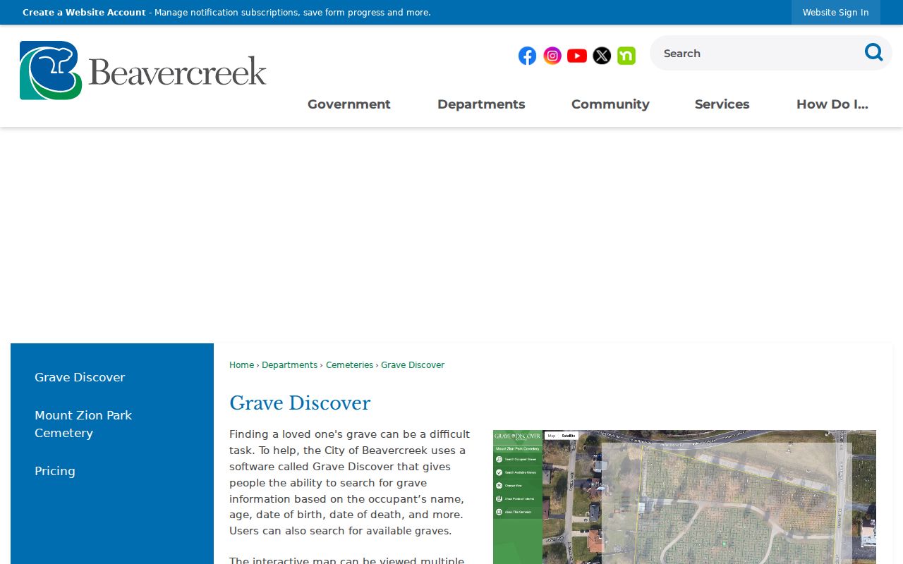 Beavercreek previous residents Grave Discover cemetery search